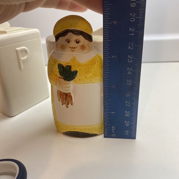 Vtg."The Tastesetter" Salt Pepper Shakers Farmer & Wife Cottagecore - Picture 10 of 11